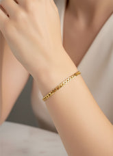 14K Solid Gold Spiga Chain Bracelet 3.70 mm – Real Gold Luxury Jewelry for Men & Women